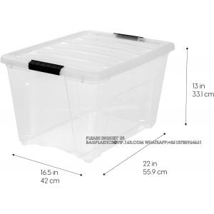 China 53 Quart Stackable Plastic Storage Bins With Lids And Latching Buckles, 6 Pack - Clear, Containers With Lids supplier