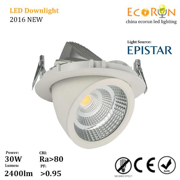 epistar cob warm white 15w 25w 30w led cob gimble downlight with ce rohs saa