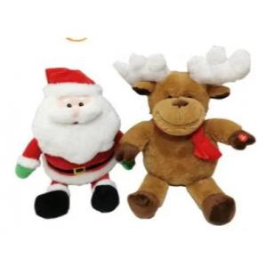 30CM Glow up Christmas Gift Plush Santa and Reindeer for 3+ Kids Play