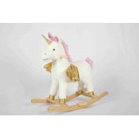 China White Toddler Wooden Toys Rocking Horse Unicorn For High Rack Stuffed Animal Seat on sale