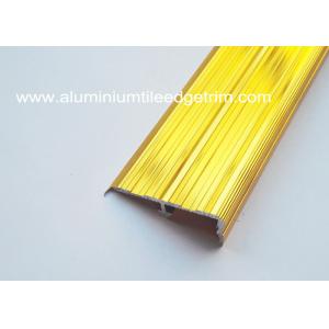 China Anti Slip Aluminum Stair Nosing For Concrete Stairs Gloss Anodized Deep Gold  Color supplier