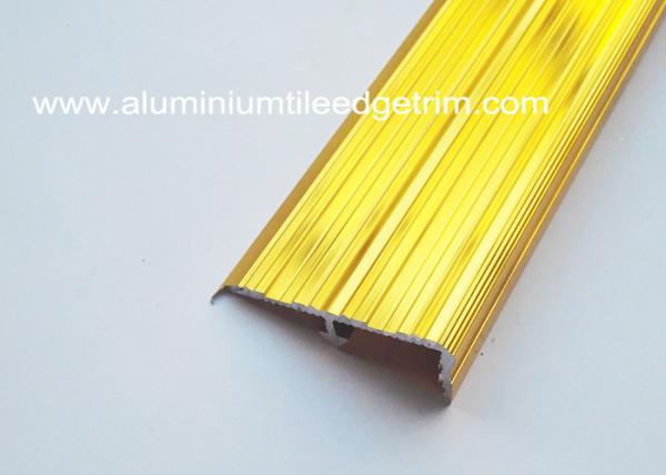 Anti Slip Aluminum Stair Nosing For Concrete Stairs Gloss Anodized Deep Gold