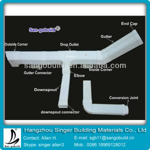 China K type pvc rain gutter with all fittings supplier