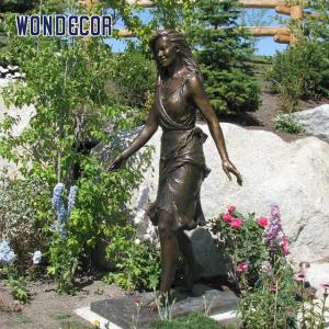 Customized outdoor garden decoration, life-size, a beautiful bronze statue of a woman