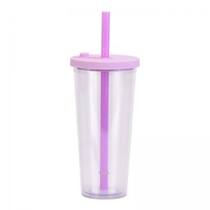 Water Iced Coffee Travel Tumbler With Straw And Lid Reusable