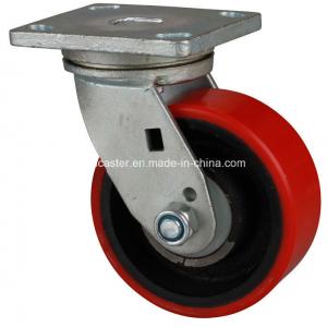High Load Capacity 5" 700kg Plate Swivel TPU Caster with Brake Zinc Plated 7815-86t