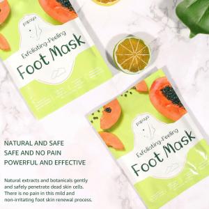 Wholesale OEM Papaya Exfoliating Peeling Foot Mask for Dry Cracked Heels Dead Skin & Calluses