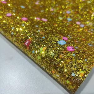 50m/Roll Polymer Clay 3D Chunky Glitter Leather Fabric