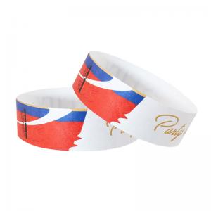 China Custom Logo Tyvek Paper Wristbands For Access Control Sequential Numbering supplier