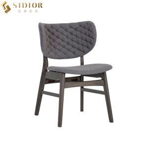 China French Style Solid Wood Dining Chairs Low Back Fabric Upholstery 61cm Width supplier
