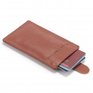 China OPP Pack BM Personalised Leather Accessories 10.5x7x0.5cm Leather Card Holder Wallet supplier