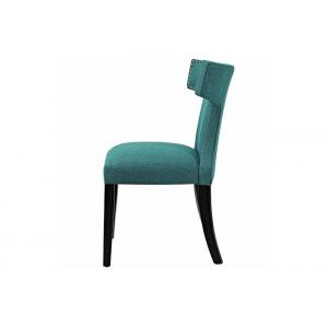 OEM Mid Century Upholstered Fabric Covered Dining Chairs With Nailhead Trim Teal