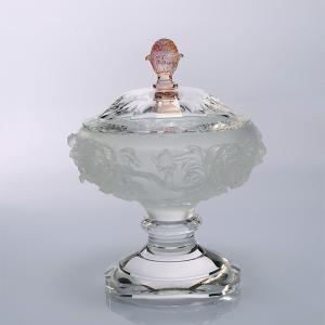 China Wholesale Candy Jar Crystal Glass Liuli Jar With Crystal Lid supplier