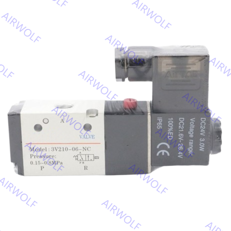 China Mini AIRTAC Electromagnetic 3/2 Way NC NO Solenoid Valves 3V1-06, 3V1-M5 with M5, 1/8" Port Size 0~0.8MPa Operating Pressure and -20~+70°C Working Temperature Range wholesale