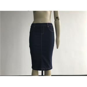 Pull On Denim Jeans Womens Pencil Skirts With Non Functional Front Pocket TW77362