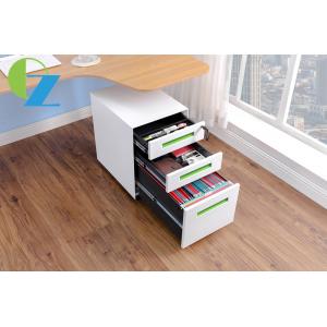 Steel Handle 3 Drawer Mobile Pedestal Cabinet Metal Office Furniture