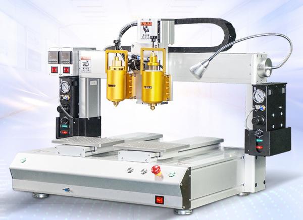 XHL-D5331double head double work table   glue dispenser machine 4 axis glue dispenser machine
