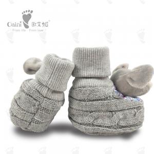 China Warm Infant Baby Girl Shoes Grey Rat Shoe PP Cotton 10 X 9cm supplier