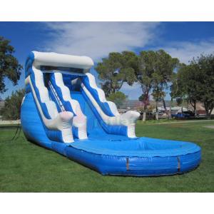 China Customized Size 0.55mm Summer Commercial Inflatable Slide With Pool supplier