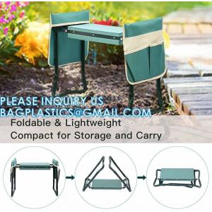 Garden Kneeler And Seat With Tool Pouch, Portable Folding Garden Stool, Heavy Duty Gardening Kneeling Bench