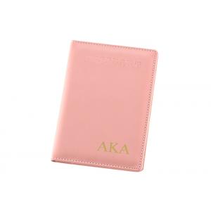 Cartera personalizada cubierta de cuero del pasaporte del tenedor del pasaporte de la PU del rosa
