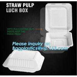 straw pulp lunch box,eco-friendly PLA tableware,dinnerware set,healthy tableware,containers packaging bagasse clamshell