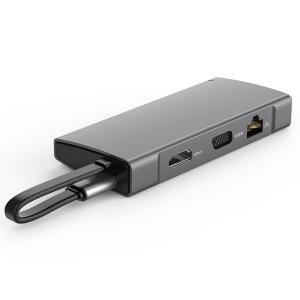 China 10 In 1 USB Type C To HDMI VGA Card Reader RJ45 USB A HUB PD Power Deliver Adapter wholesale