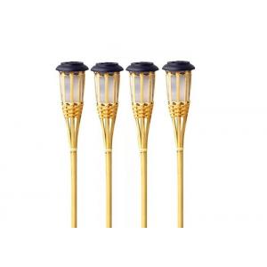 China Lighting Flickering Outdoor Solar Torch Lights Waterproof With Bamboo Finish supplier