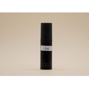 Cosmetic PP Plastic Airless Spray Bottle , Black 15ml Airless Pump Bottles