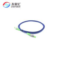 China Indoor Rugged Armored Fiber Patch Cord OFNR 1m Blue Single Mode FC/APC-FC/APC on sale