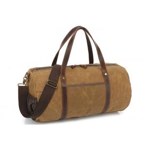 Waxed Canvas Travel Duffel Bag Waterproof Genuine Leather Travel Weekend Bags