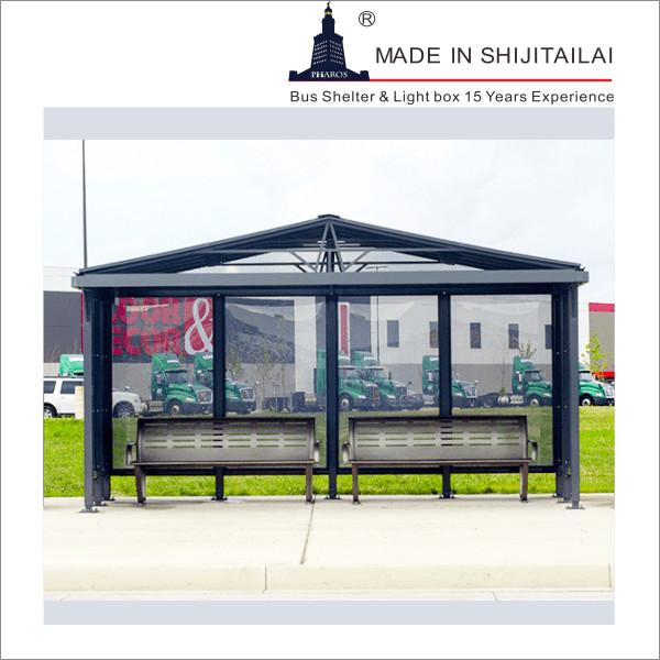 Wind Resistant Glass Bus Shelters With 2500nit LED Light