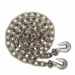 China Heavy Duty G70 Transport Galvanized Car Tow Chains with Hooks Test Load 48kN supplier