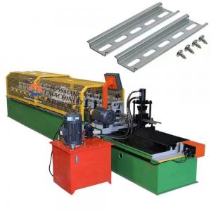 China 0.8-1.2mm Thickness Din Rail Channel Roll Forming Machine Punched Hat Channel Making Machine supplier