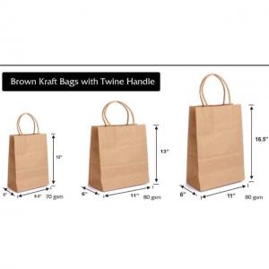 China Recyclable kraft Paper Bag With Twisted Handle Reusable Shopping Paper Bags supplier