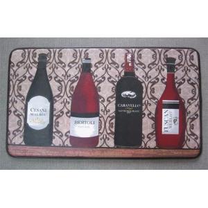 Anti Fatigue Kitchen Floor Mats Wine Pattern Memory Foam PU Material