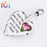 Cadmium Free 304 Stainless Steel Heart Cremation Necklace For Ashes