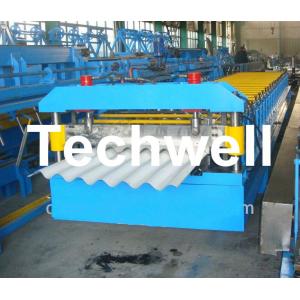 China Big Wave Corrugated Roof Roll Forming Machine Galvanised 5.5 Kw with 18 Forming Station supplier