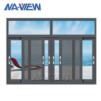 China Guangdong NAVIEW Single Clear Tempered Glass Aluminum Frame Black Color Aluminum Sliding Window on sale