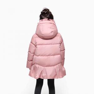 China Boutique Toddler Designer Clothes Hooded Winter Warm Kids Down Infant Girls Khaki Jacket supplier
