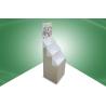 China Recyclable Three Tray Floor Cardboard Display Stands With White Layer B Flute wholesale