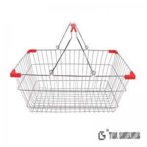 25L Capacity Chrome Shopping Basket , Supermarket Carry Basket ISO Certificates