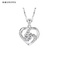 China 210mm 0.15oz 14k Gold Gemstone Crystal Necklace Festival Silver Heart Pendant ODM on sale