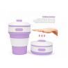 China Camping Portable Silicone Travel Mug , Outdoor Collapsible Coffee Cup With Lid , 350ml wholesale