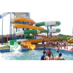 China Waterpark Equipment, Fiberglass Open / Close Spiral Slide, Custom Water Slides 11m Height supplier