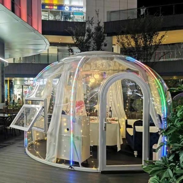 China Casa de cúpula geodésica transparente de 6 m con construcción de aluminio PC supplier