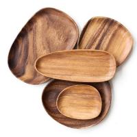 China Customized Acacia Wood Serving Platter Printed Lacquer Wooden Food Serving Platters on sale
