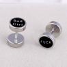 Hot sale stainless steel bad girl typeface stud earrings for women