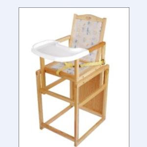 Foldable Wood Babies High Chairs with Desk , Safety Baby Dinner Chair