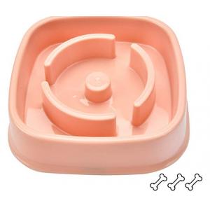 Square Plastic Food Feeding Bowi-Interactive Bloat Stop Dog Bowls,Durable Preventing Choking Healthy Design Dogs Bowl